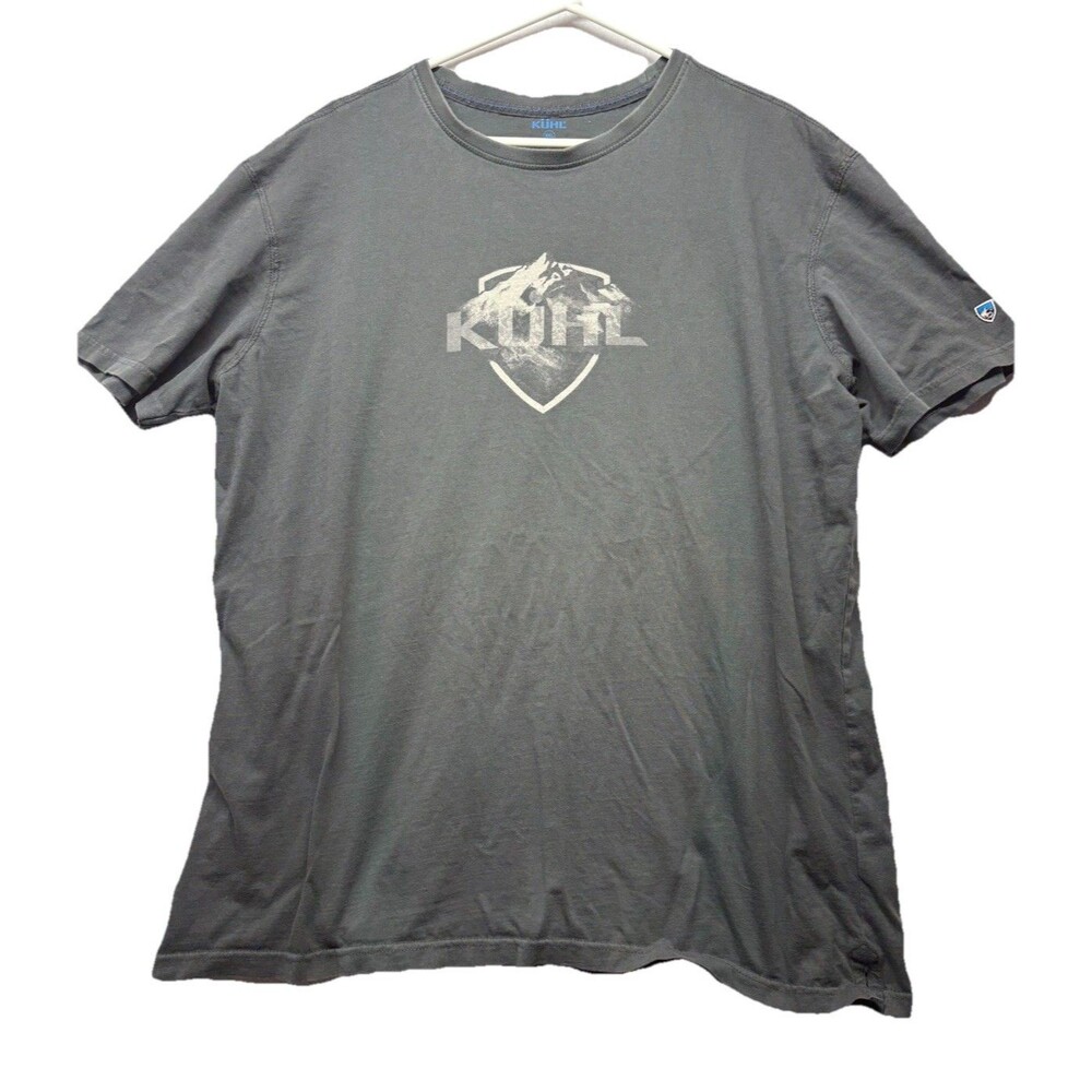 Kuhl Shirt Mens XXL Gray Wildfibre Organic Cotton Logo Graphic Tee Tagless